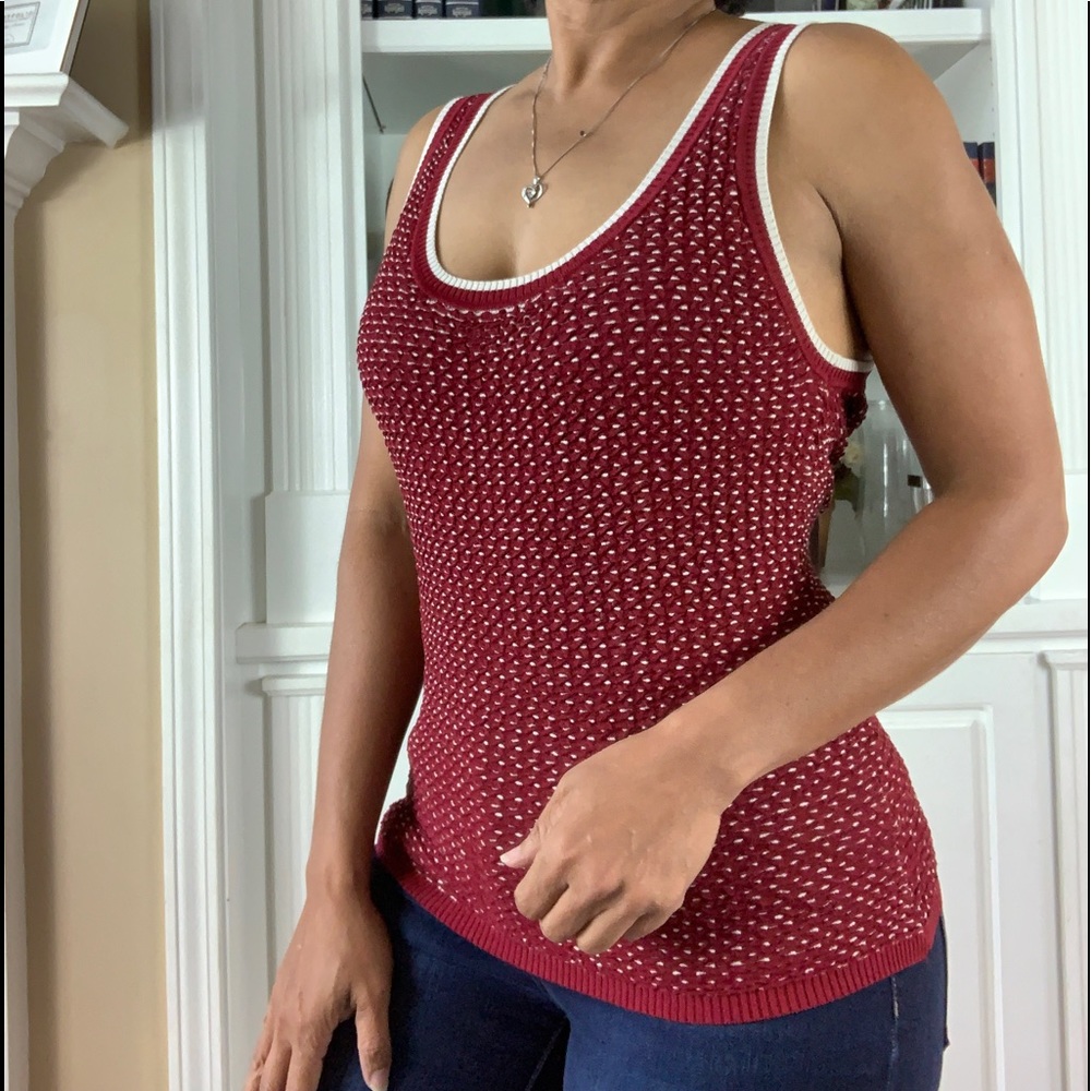 💋 Essendi Cranberry U-Neck Stretch Tank Top / Pullover Vest, L
